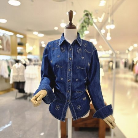 튤립비즈데님셔츠