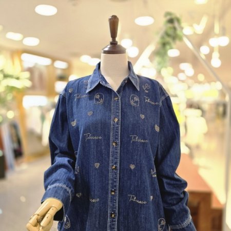 튤립비즈데님셔츠