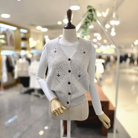 데이지자수 조끼