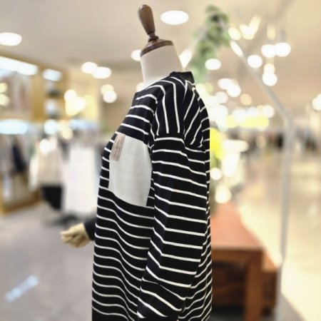 배색포켓장식단가라니트