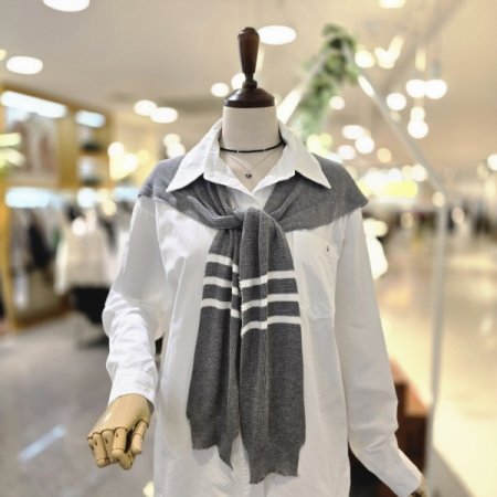 배색숄세트 블라우스