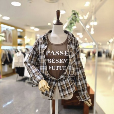 파사나시체크셔츠세트