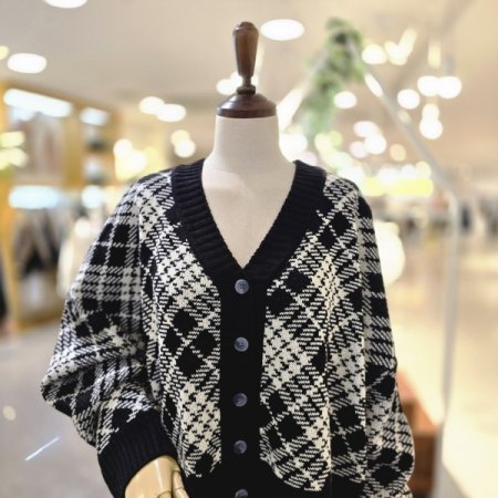 2도 자가드 가디건