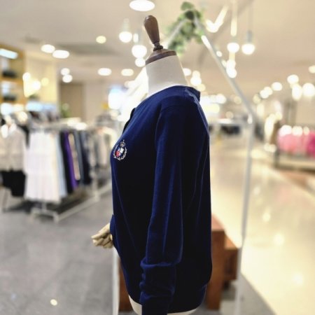 금장단추 자수가디건