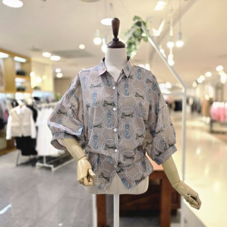 레트로 체인무드 블라우스