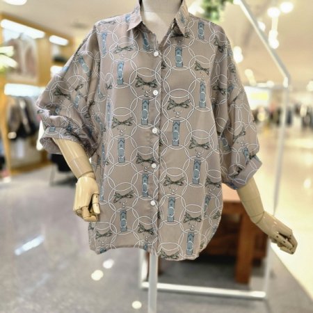 레트로 체인무드 블라우스