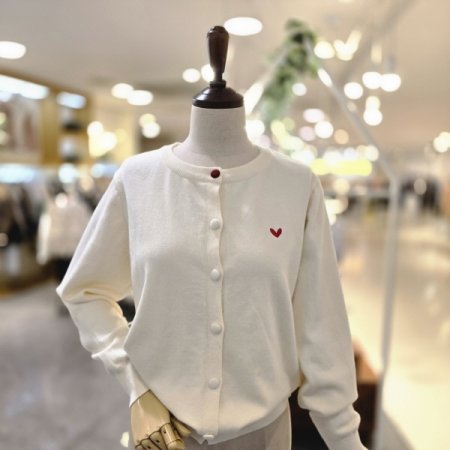 하트자수 가디건