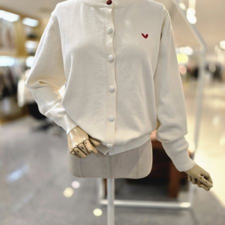 하트자수 가디건