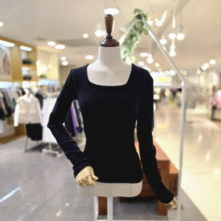 면스퀘어넥 티셔츠