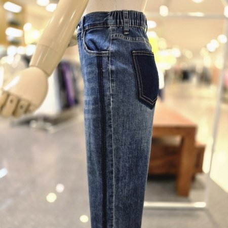 옆라인뒷밴딩데님팬츠