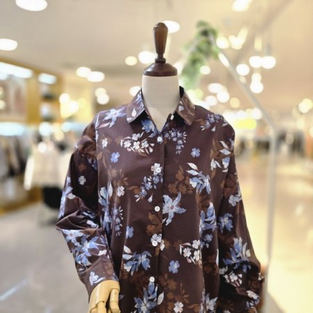 브라운블루밍셔츠