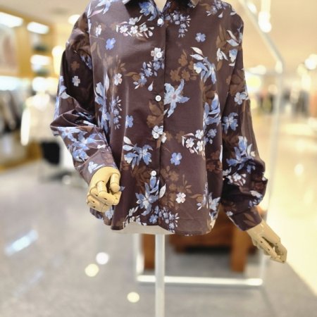 브라운블루밍셔츠