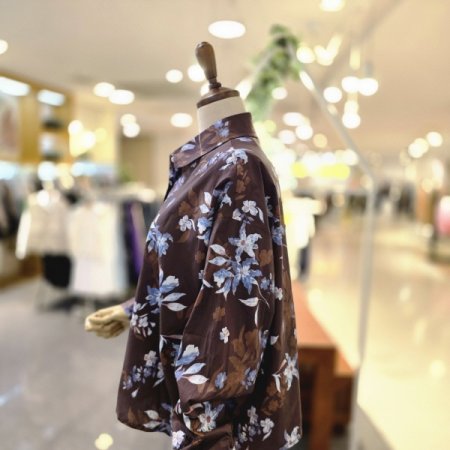 브라운블루밍셔츠