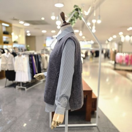 옆단추 조끼셔츠세트