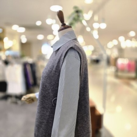 옆단추 조끼셔츠세트