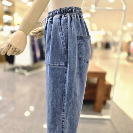 허리밴딩 일자데님팬츠