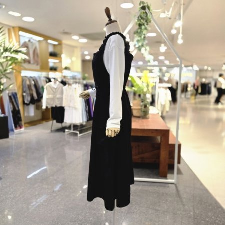 어깨끈셔링 민소매원피스