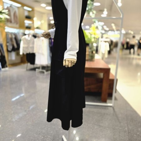 어깨끈셔링 민소매원피스