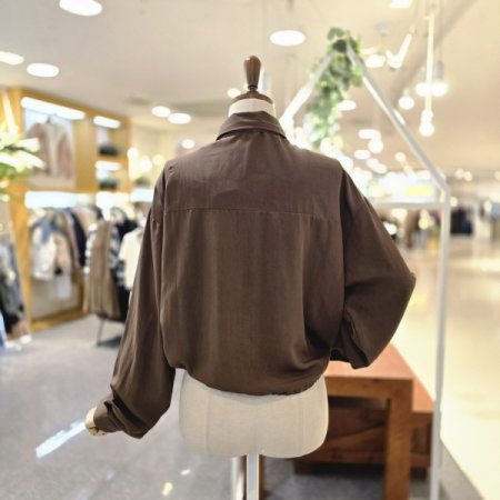 스카프밑단스트링블라우스