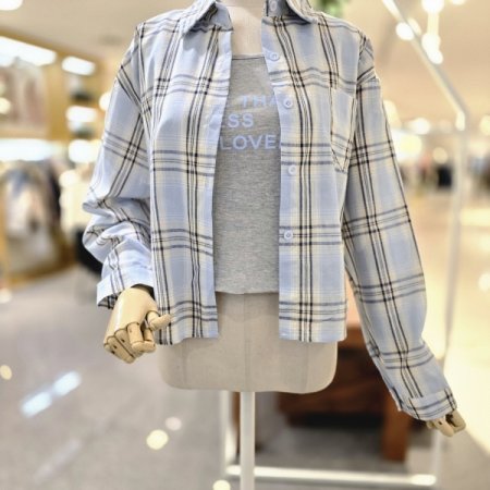 나시세트 모모체크 셔츠