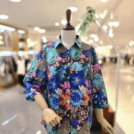 플라워프린팅 블라우스