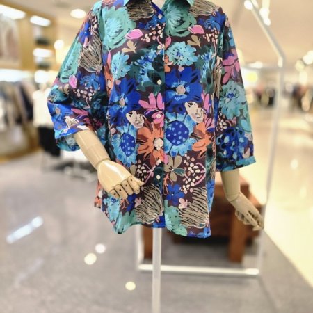 플라워프린팅 블라우스