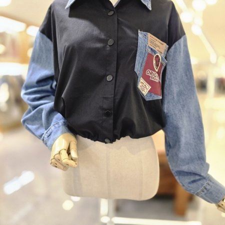 청배색카라주머니셔츠