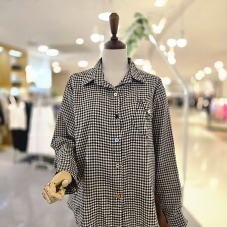 칼라단추잔체크셔츠