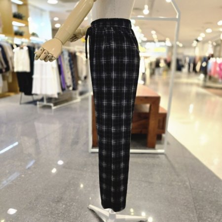 허리밴딩 체크팬츠