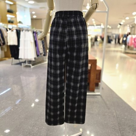 허리밴딩 체크팬츠