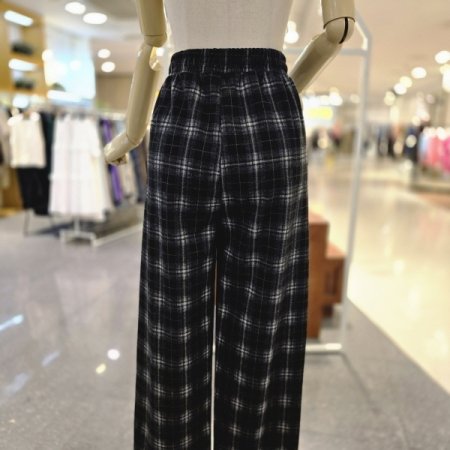 허리밴딩 체크팬츠