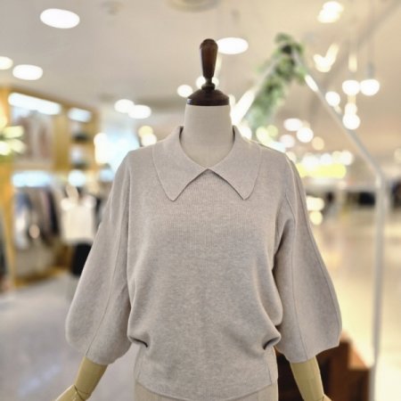 핀턱소매 카라니트