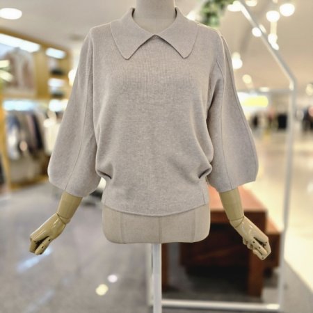 핀턱소매 카라니트