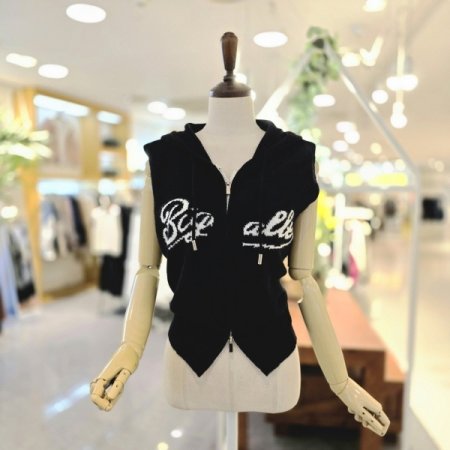 영문 빅후드조끼