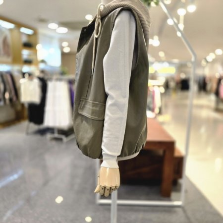 니트후드탈 레더조끼