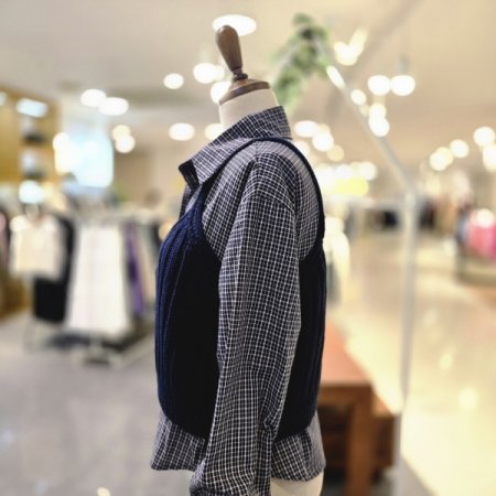 체크셔츠조끼세트