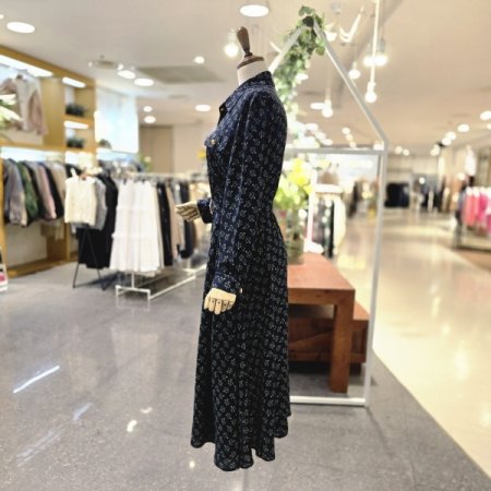 패턴벨티드 원피스