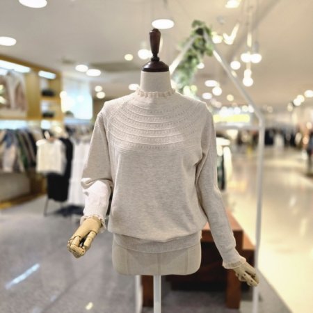 넥레이스동글반목니트