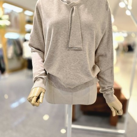 고리넥타이 니트