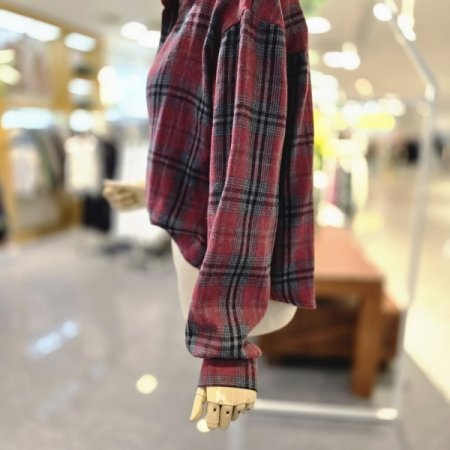 체크꼬임나시세트 셔츠