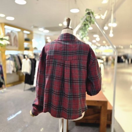 체크꼬임나시세트 셔츠
