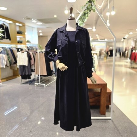 자켓민소매원피스세트