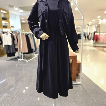 자켓민소매원피스세트