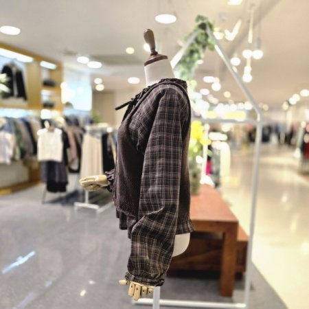 체크프릴블라 뷔스티에세트