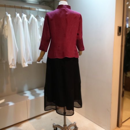 풍기인견 천연염색 프릴 자켓 블라우스