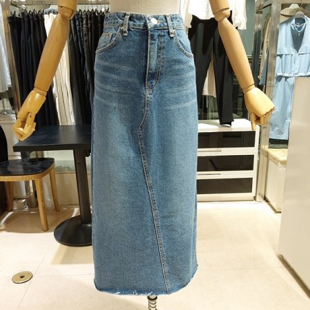뒷트임여성데님롱스커트