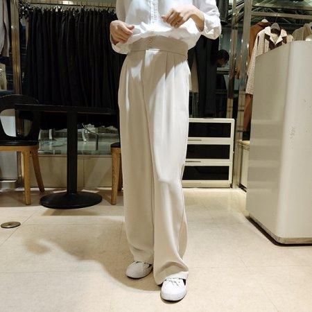 투버튼하이웨스트 허리밴딩 여자슬랙스