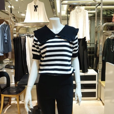 단가라 반팔티셔츠