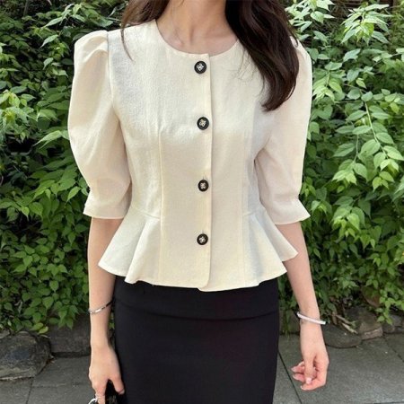 페플럼7부블라우스