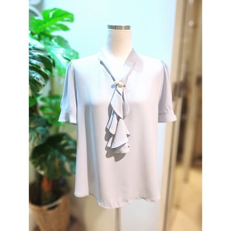 BL프릴브로치타이블라우스